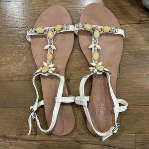 Jewel encrusted flat sandals